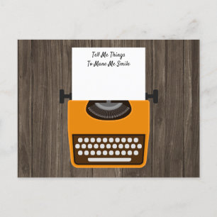 Retro Orange Typewriter Customisable Postcard