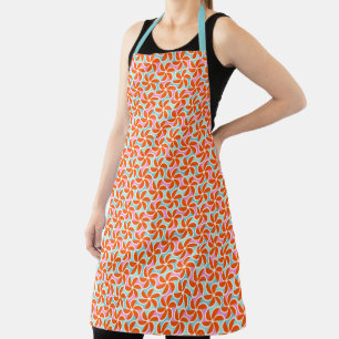 Retro Orange Wedge Pattern Apron
