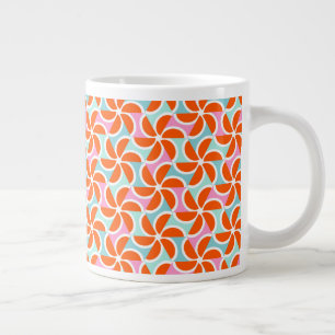 Retro Orange Wedge Pattern Large Coffee Mug