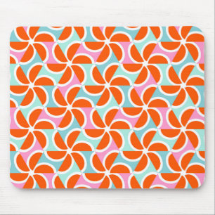 Retro Orange Wedge Pattern Mouse Pad