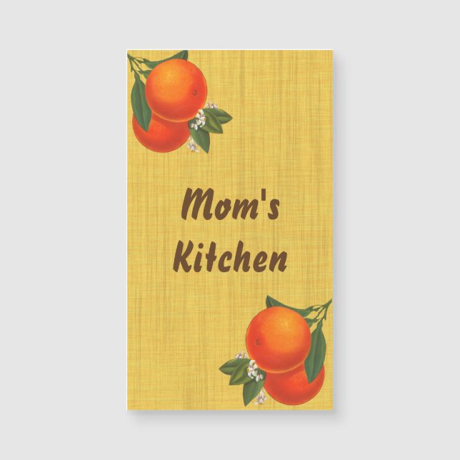 Retro Oranges Custom Magnetic Business Card (Front)