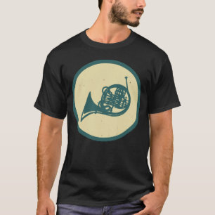 Retro Orchestra Instrument Vintage French Horn Mus T-Shirt