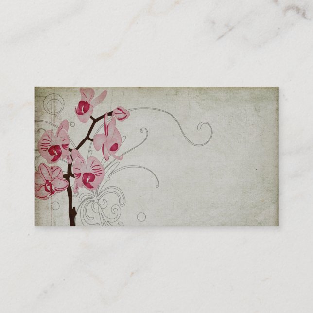 Retro orchids Business Card (Front)