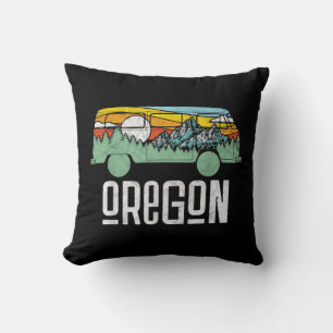 Retro Oregon Outdoor Hippie Van Nature Cushion