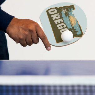 Retro Oregon Silhouette Ping Pong Paddle