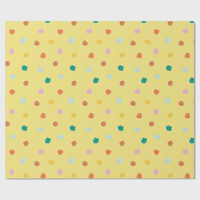 Retro Organic Polka Dot Inspired by Palm Springs  Wrapping Paper (Flat)