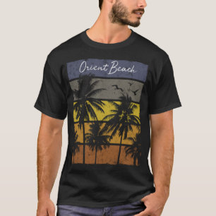 Retro Orient Beach Saint Martin Beach Palm Tree be T-Shirt