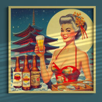 Retro Oriental Beer Girl