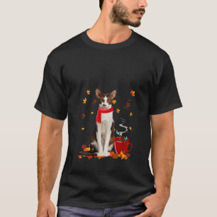 Retro Oriental Shorthair Cat Coffee Thanksgiving A T-Shirt