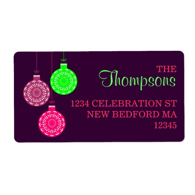 Retro Ornament Address Labels (Front)