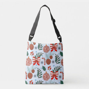 Retro Ornament Christmas Crossbody Tote Bag