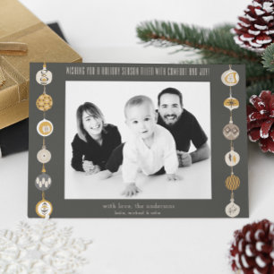 Retro Ornament Photo Christmas Holiday Card