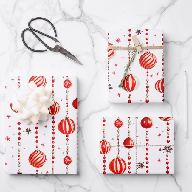 Retro Ornaments And Beads Wrapping Paper (Front)