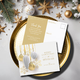 Retro Ornaments Business Christmas Greeting Holiday Postcard