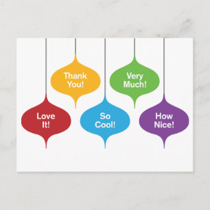 Retro ornaments christmas gift thank you card