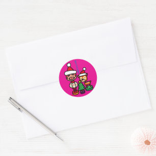 Retro ornaments classic round sticker