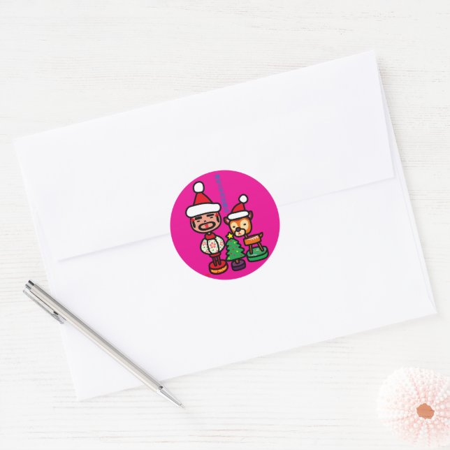 Retro ornaments classic round sticker (Envelope)