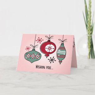 Retro Ornaments Holiday Card