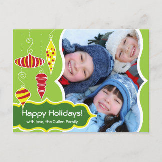 Retro Ornaments Holiday Postcard