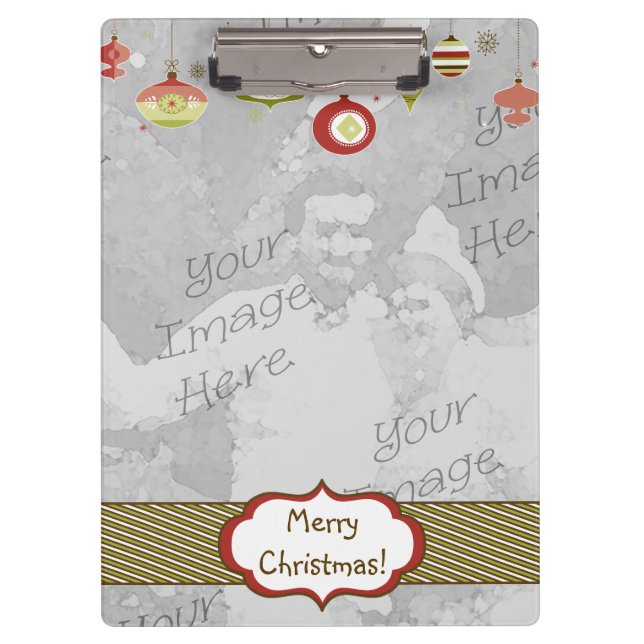Retro Ornaments Photo Frame Template Clipboard (Front)