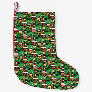 Retro ornaments small christmas stocking