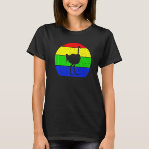 Retro Ostrich Vintage Ostrich Silhouette Bird 70s T-Shirt