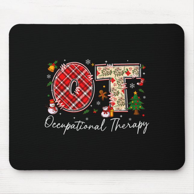Retro Ot Occupational Therapy Santa Christmas Ot S Mouse Pad (Front)