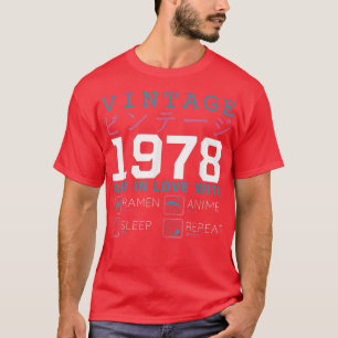 Retro Otaku Kanji Vintage 1978 Birthday Ramen Anim T-Shirt