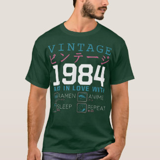 Retro Otaku Kanji Vintage 1984 Birthday Ramen Anim T-Shirt