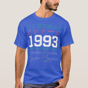 Retro Otaku Kanji Vintage 1993 Birthday Ramen Anim T-Shirt
