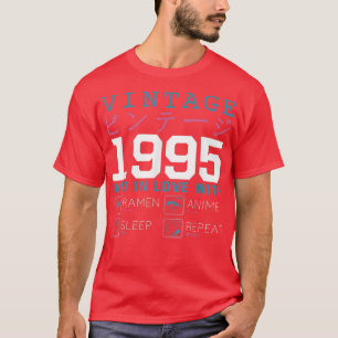 Retro Otaku Kanji Vintage 1995 Birthday Ramen Anim T-Shirt
