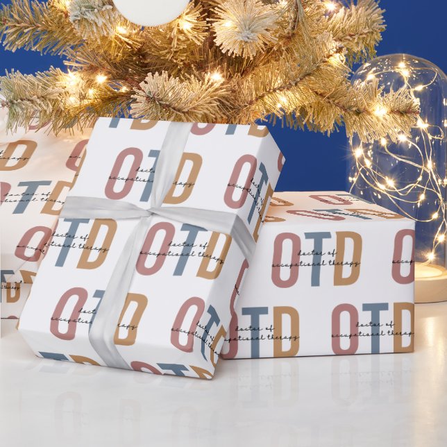 Retro OTD Doctor of Occupational Therapy Wrapping Paper (Holidays)