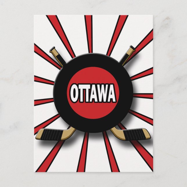 RETRO OTTAWA HOCKEY POSTCARD (Front)