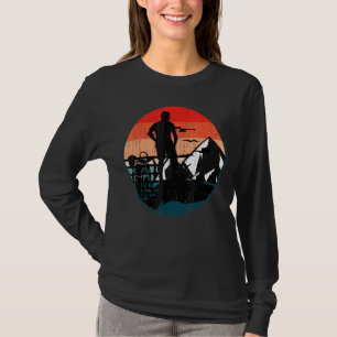 Retro Outdoor Forest Trees Camping Hiker Mountain  T-Shirt