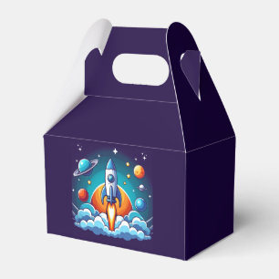 Retro, outer space rocket favour box