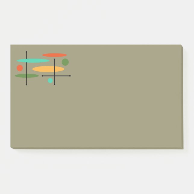 Retro Oval Dot Lines Post-it Notes (Front)