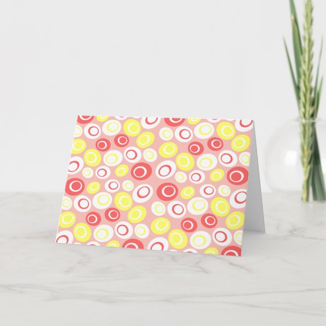 Retro Oval Dots Pattern Holiday Card (Front)