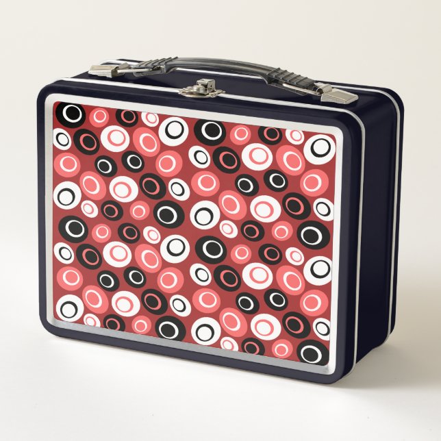 Retro Oval Dots Pattern Lunch Box (Front)