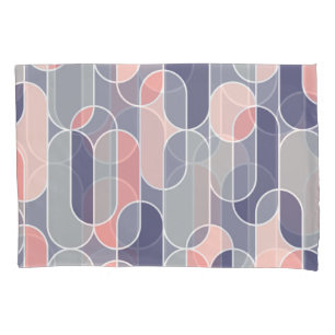 Retro Oval Geometric 70s Pattern Pillowcase