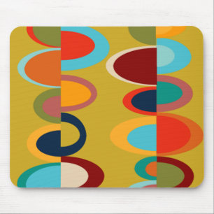 Retro Ovals Mouse Pad
