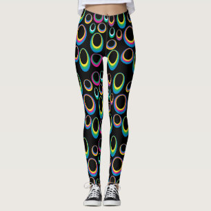 Retro Ovals on Black Leggings