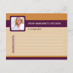 Retro Ovals Photo Recipe Cards - Tangerine