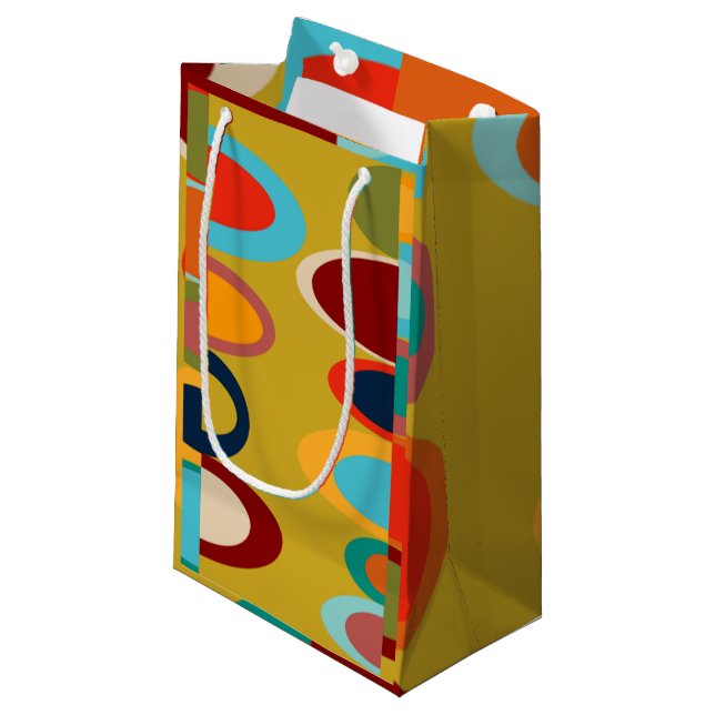 Retro Ovals Small Gift Bag (Front Angled)