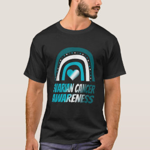 Retro Ovarian Cancer Awareness Teal Mother Mum T-Shirt