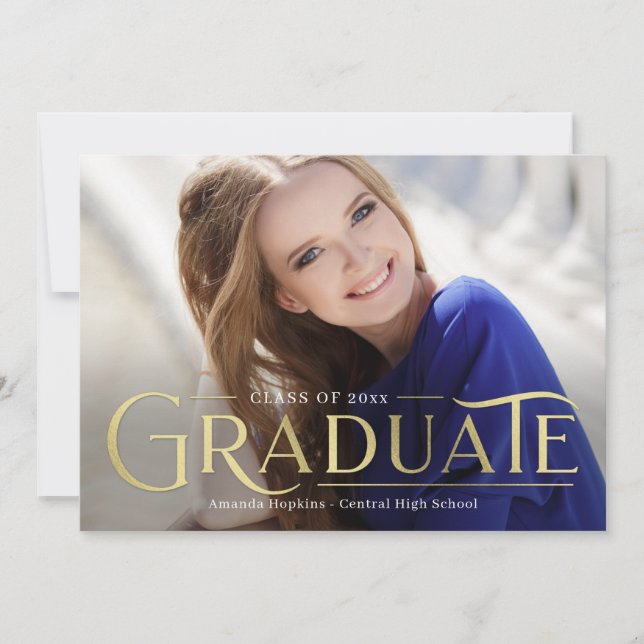 Retro Overlay Graduation Announcement Invitation (Front)