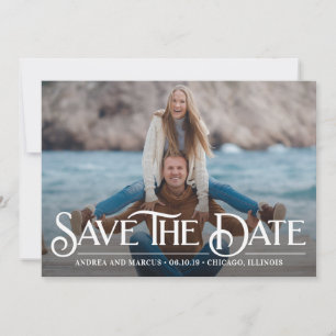 Retro Overlay Modern Save The Date Card