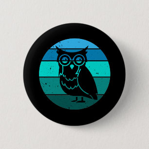 Retro Owl 6 Cm Round Badge
