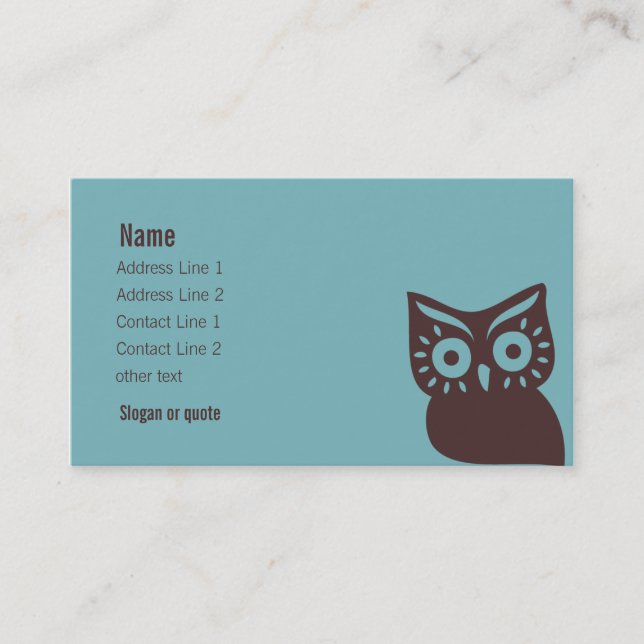 Retro Owl Business Card (Front)