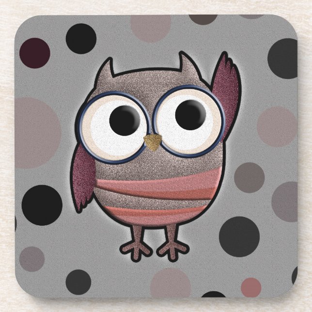 Retro Owl Coaster (Front)