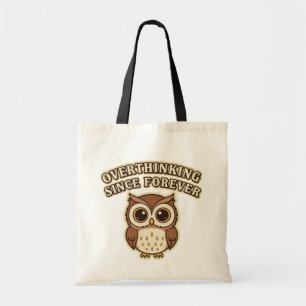 Retro Owl Deep Thoughts Canvas Tote Bag